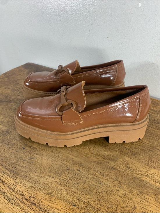 L'INTERVALLE Shoes - L’intervalle womens brown patent leather chunky platform horsebit loafers